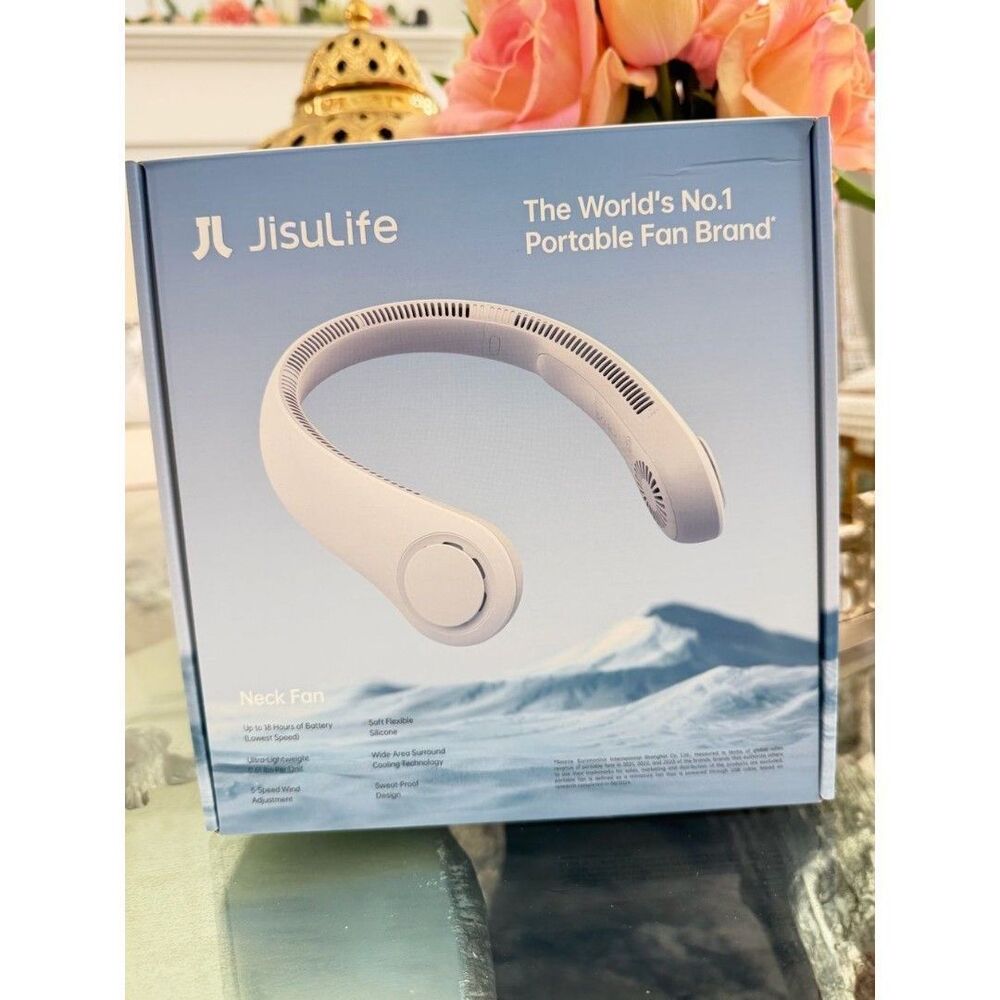 New JisuLife Portable Neck Fan - White 1 pack